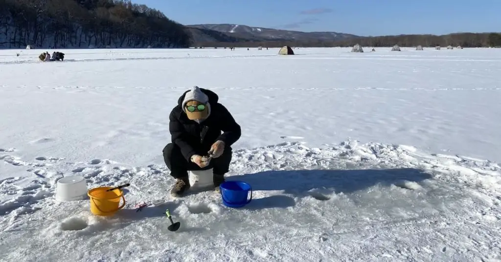 ice fishing in Hokkaido